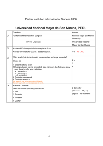 Universidad Nacional Mayor de San Marcos, PERU