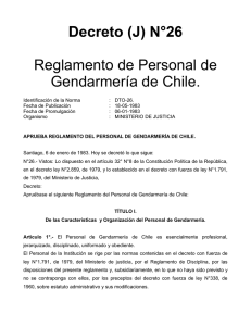 Decreto (J) N°26 Reglamento de Personal de Gendarmería de Chile.