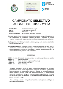 campionato selectivo auga doce 2015 - 1º día