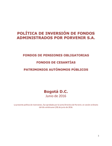 POLÍTICA DE INVERSIÓN DE FONDOS
