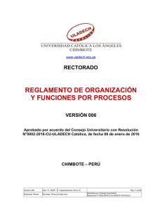 reglamento de organización y funciones por procesos