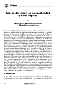 Acerca del error, su excusabilidad y otros tópicos