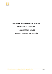 información para las entidades evangélicas sobre la problemática