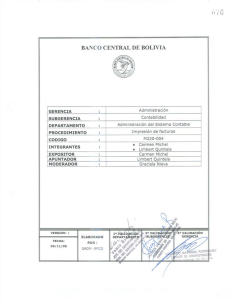 Page 1 BAN C0 CENTRAL DE BOLIVIA IGERENCIA Adminiatracian