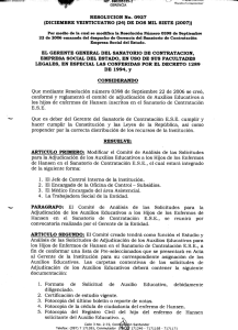 RESOLUCION No. 0927 (DICIEMBRE VEINTICUATRO (24) DE