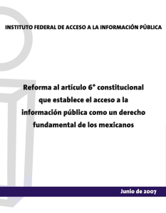 Reforma al artículo 6° constitucional que establece el acceso