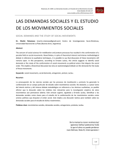 Las Demandas Sociales y el Estudio de los Movimientos Sociales