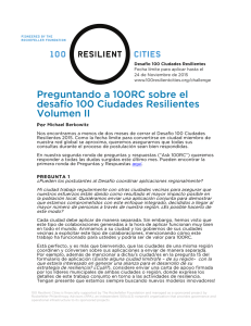 Ask 100RC #2 SPANISH - 100 Resilient Cities