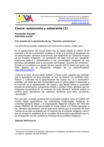 Cauca: autonomía y soberanía - Corporación Viva la Ciudadanía