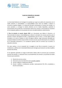 Plan de atención - Universidad Politécnica de Cartagena