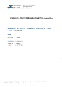 CALENDARIO TRIBUTARIO 2016 SANLÚCAR DE BARRAMEDA