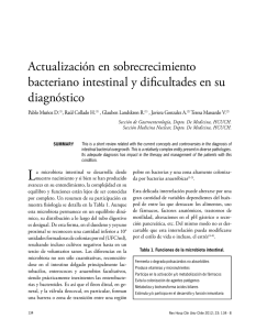 Actualización en sobrecrecimiento bacteriano intestinal y