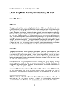 Liberal thought and Bolivian political culture (1899– 1934)