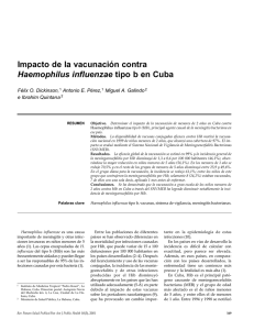 Impacto de la vacunación contra Haemophilus influenzae tipo b en