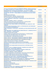 DENOMINACION PROVINCIA H C&Aacute;LCULO DE ESTRUCTURAS DE