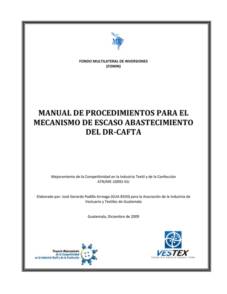 Manual De Procedimientos Escaso Abastecimiento