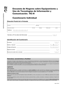Cuestionario individual - Instituto Nacional de Estadistica.