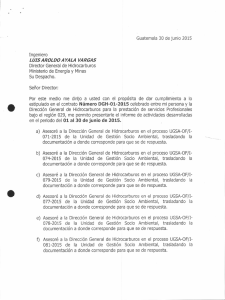 estipulado en el contrato Número DGH-01