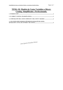 TEMA 10: Modelo de Costes Variables o Direct- Costing