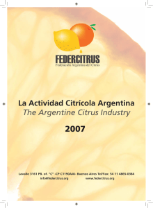 La Actividad Citrícola Argentina The Argentine Citrus Industry