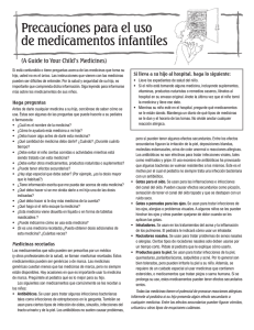 Precauciones para el uso de medicamentos infantiles