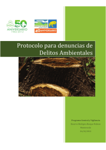 Protocolo para denuncias de Delitos Ambientales