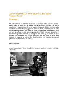 ARTE CONCEPTUAL Y ARTE OBJETUAL Por Adolfo Vásquez