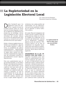 La Supletoriedad en la Legislación Electoral Local