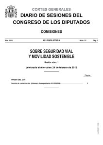 Diario de Sesiones de la Comisión SOBRE SEGURIDAD VIAL Y