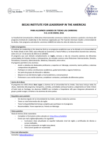 BECAS INSTITUTE FOR LEADERSHIP IN THE AMERICAS
