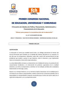 PRIMER CONGRESO NACIONAL DE EDUCACION, UNIVERSIDAD