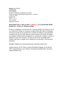 RESCISION DE LA RELACION LABORAL. LUGAR DONDE DEBE