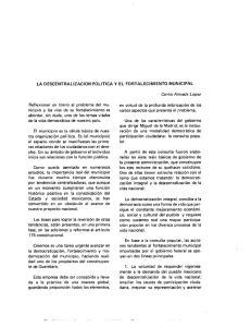 la descentralizacion politica y el fortalecimiento municipal