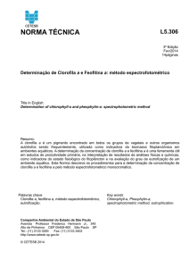Determinação de Clorofila ae Feofitina a Método