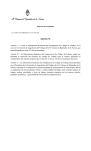 Proyecto de resolución - Cámara Argentina de Comercio