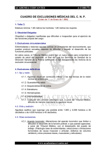 Exclusiones médicas - Academia Cervantes