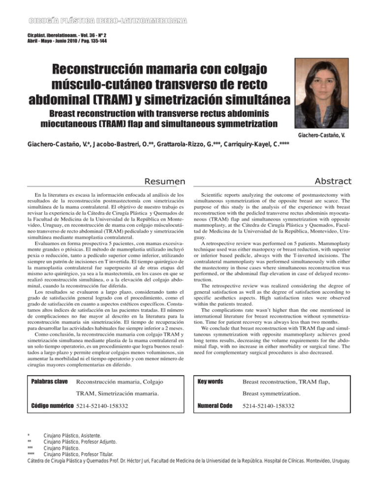 Reconstrucci n Mamaria Con Colgajo M sculo