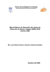 Manual Básico de Operación del equipo de Difracción - IER-UNAM