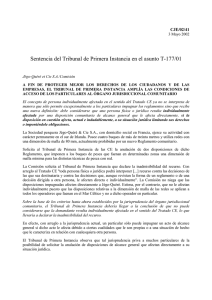 Sentencia del Tribunal de Primera Instancia en el asunto T