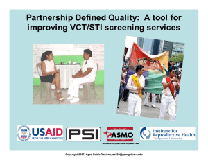Partnership Defined Quality: A tool for improving VCT/STI