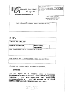 RECLAMACI&Oacute;N PREVIA por RECLAMACION DE CANTIDAD