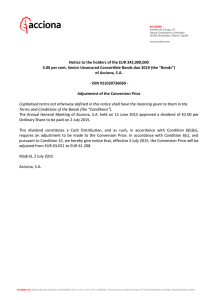 Notice to the holders of the EUR 342,000,000 3.00 per cent. Senior