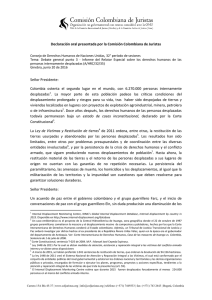 Declaración oral presentada por la Comisión Colombiana de