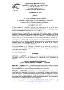 Acuerdo 09 de 2007 - Universidad de la Amazonia
