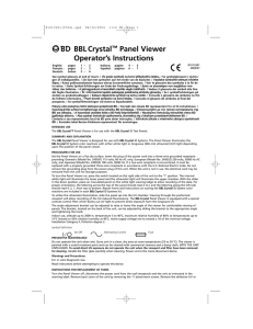 BBL Crystal Panel Viewer Operatorls Instructions