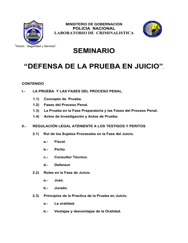 “defensa De La Prueba En Juicio”.