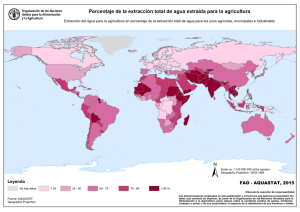 Porcentaje de la extracción total de agua extraída para la agricultura