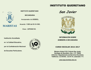Informes Secundaria. - Instituto Queretano San Javier