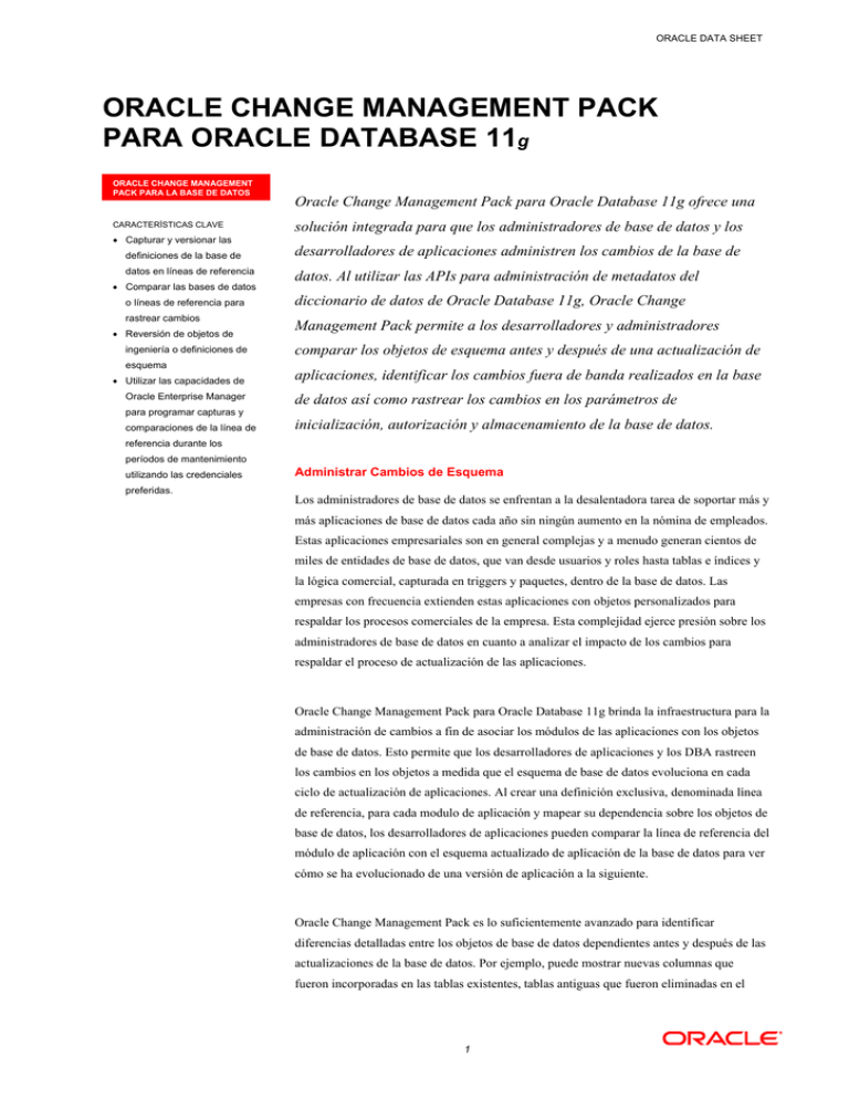 ORACLE CHANGE MANAGEMENT PACK