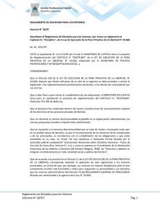 Reglamento de Disciplina para los Internos